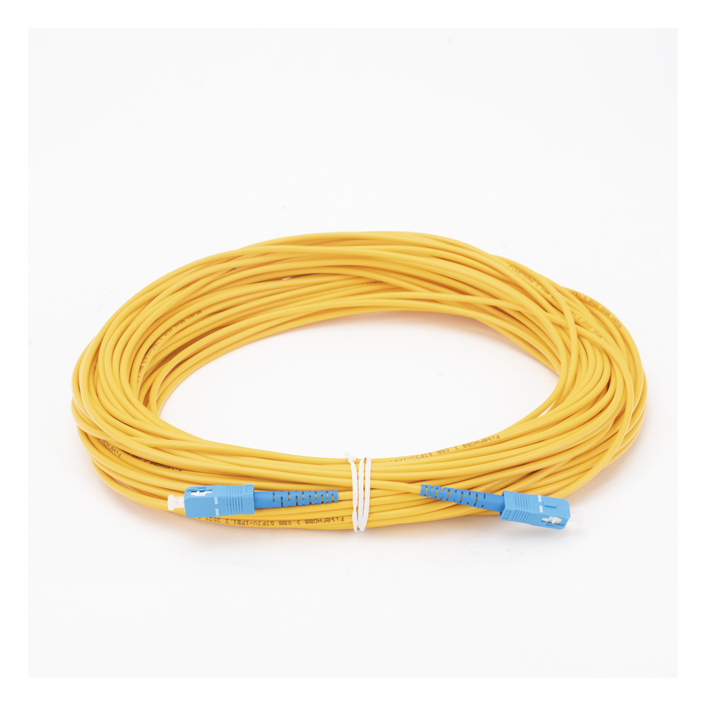 Jumper de Fibra Óptica Monomodo SC/UPC-SC/UPC Simplex de 30 Metros (98.43 Pies), 3mm