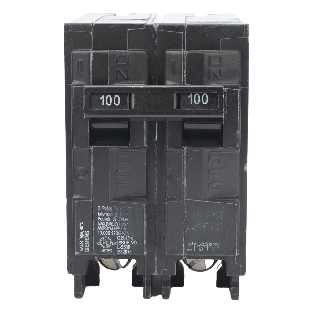 Interruptor automático enchufable tipo QP 2 polos, 100 amp