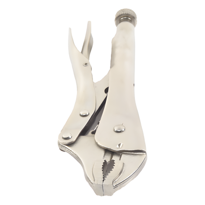 Pinza Perra Ajustable de Presión de 10”. Quijada Curva con Corta Alambre. Acero CR-V