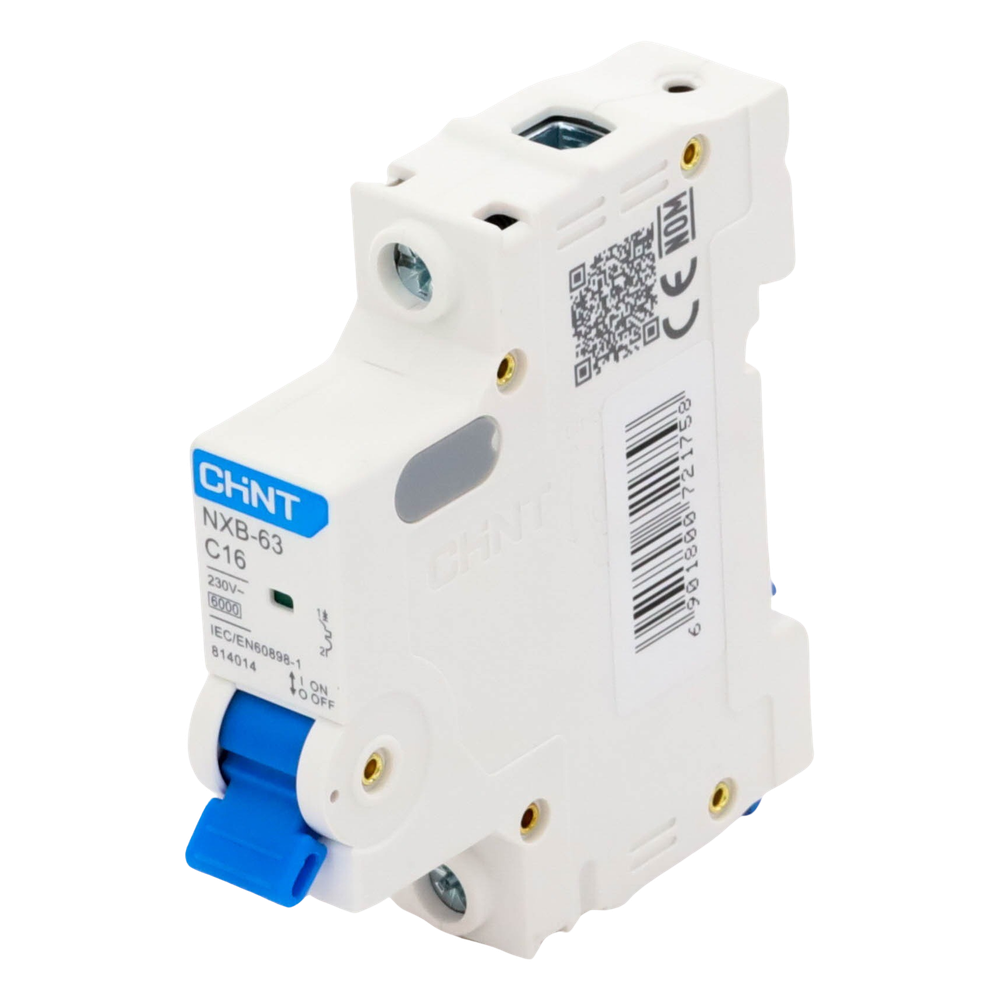 Pastilla para Riel Din, 1 Polo, 16 Amp, Vca:110/415v, 6kA, Catálogo: NXB631PC16.