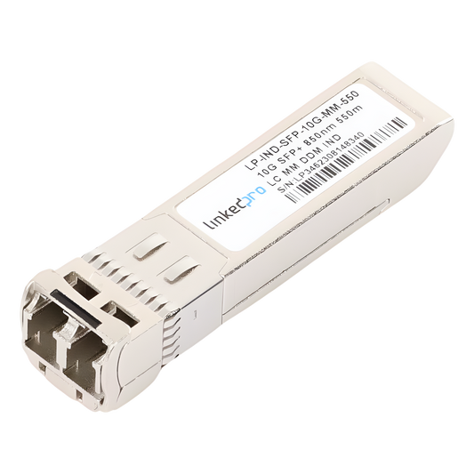 Transceptor Óptico Industrial SFP+ (Mini-Gbic) / Multimodo 850 nm / 10 Gbps / 10GBASE-SR / Conectores LC/UPC Dúplex / DDM / Hasta 550 m