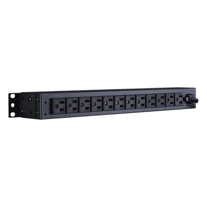 PDU Básico Para Distribución de Energía, Con 12 Tomas NEMA 5-15R Traseras, 1UR, 15 Amp, 120 Vca