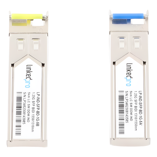 Transceptores Ópticos Industriales Bidireccionales SFP (Mini-Gbic) / Monomodo 1310 & 1550 nm / 1.25 Gbps / 1000BASE-BX / Conector LC/UPC Simplex