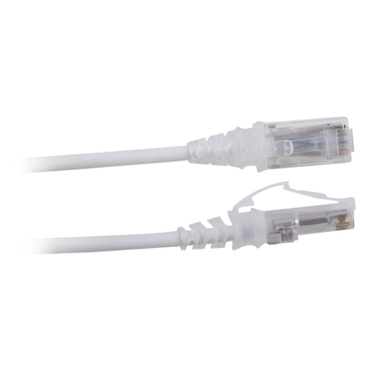 Patch Cord MC6 Modular Cat6 UTP, CM/LS0H, 2.13 Metros (7 Pies), Color Blanco, Diámetro Reducido (28AWG)