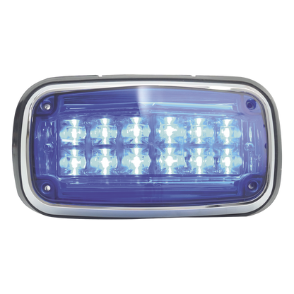 Luz de advertencia 8 X 4", Color Azul, IP67, SAE, Ideal para Ambulancias