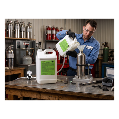Galón para recarga de agente liquido, 6 L (1.6 gal), para extintores de cocina clase K, compatible con WC6L.