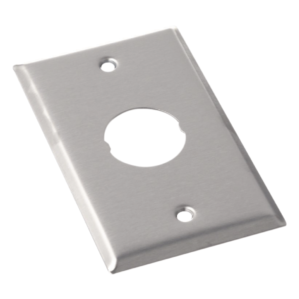 Placa de Pared IndustrialNet?, Para 1 Conector Industrial, de Acero Inoxidable