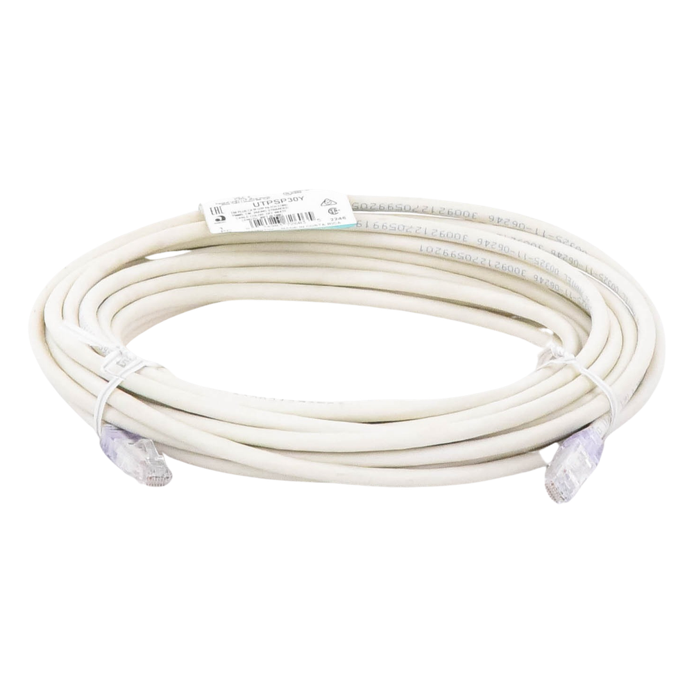 Cable de Parcheo TX6, UTP Cat6, 24 AWG, CM, Color Blanco Mate, 9.14 Metros (30 Pies)