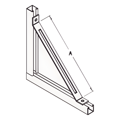 Base Rectangular con 2 perforaciones para Perfil Sencillo.