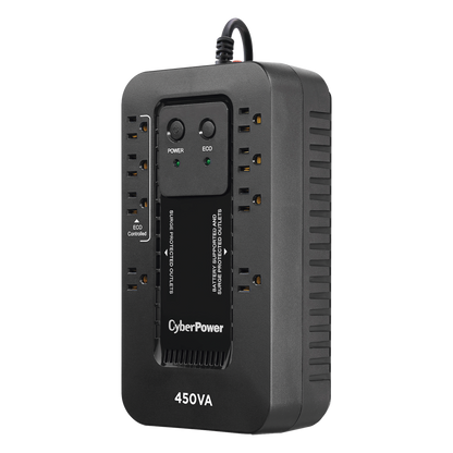 UPS de 450 VA/260 W, Topología Standby con Modo Ahorrador ECO, Entrada 120 Vca NEMA 5-15P, Con 8 Tomas NEMA 5-15R