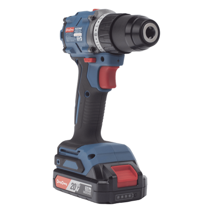 Rotomartillo / Taladro Inalámbrico de 20V sin Carbones, Broquero de 1/2", incluye 2 Baterías de 2.0 Ah, Cargador y Maletín