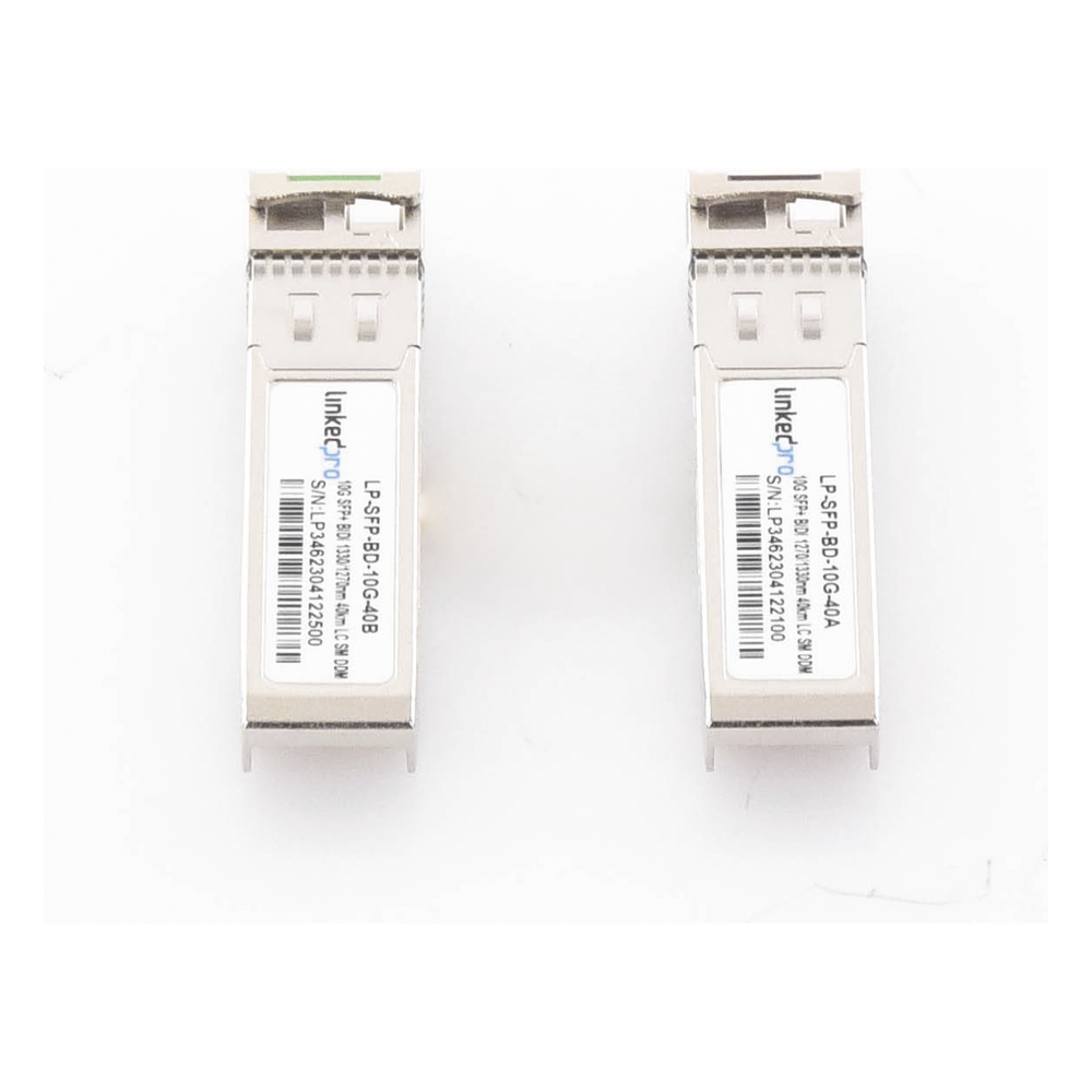 Transceptores Ópticos Bidireccionales SFP+ (Mini-Gbic) / Monomodo 1270 & 1330 nm / 10 Gbps / 1000BASE-BX / Conector LC/UPC Simplex / DDM / Hasta 40