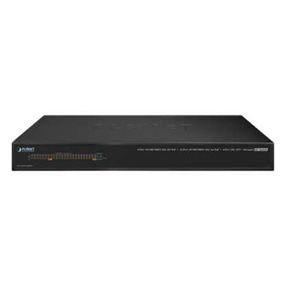 Switch AV Profesional para Integraciones Audiovisuales, , 8 Puertos PoE Gigabit 802.3bt, 16 Puertos PoE Gigabit 802.3at, 4 Puertos SFP 10 G, Hasta