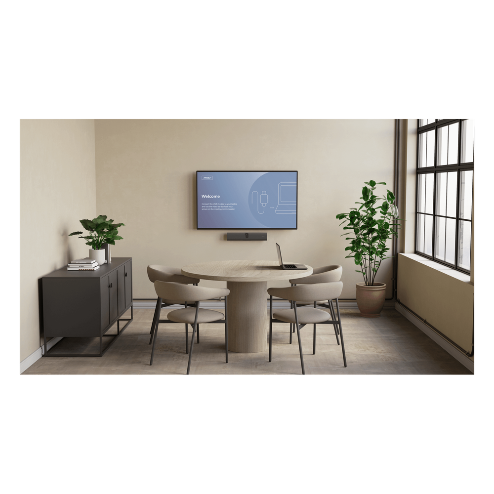 Barra de Video Inteligente / Cámara 4K / Campo de Visión 120° Horizontal (132° Diagonal) / 6 Micrófonos / Altavoz Integrado / USB-C Plug and Play