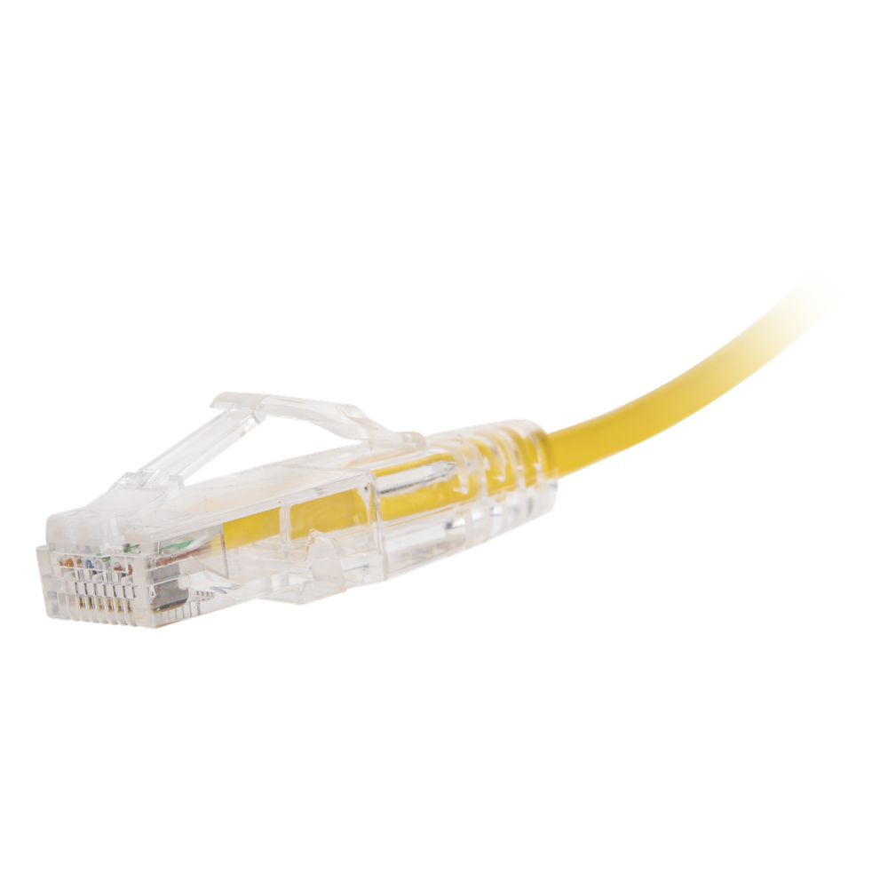 Cable de Parcheo Slim UTP Cat6 - 30 cm (11.81 Pulgadas) Amarillo Diámetro Reducido (28 AWG)