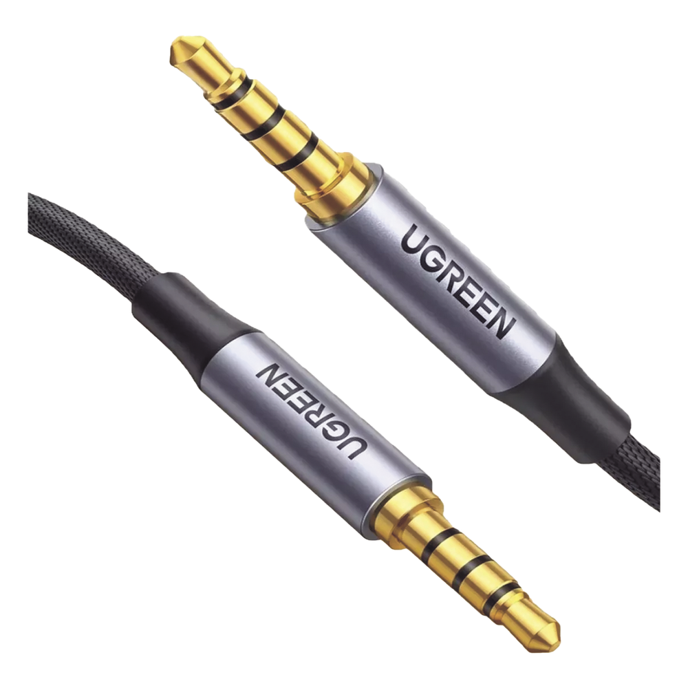Cable Auxiliar de 3.5mm / Cable Audio Estéreo / Núcleo de Alambre de Cobre Esmaltado / Carcasa de Aluminio Azul + Nylon Trenzado / Soporta Micrófono