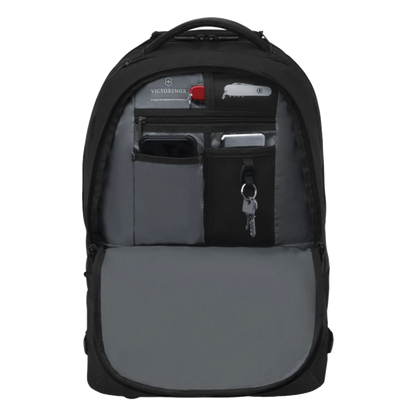 Mochila VX Sport EVO con Ruedas, Mango Telescópico y Correas al Hombro. Fabricada en Poliéster Negro repelente al Agua. Backpack on Wheels.