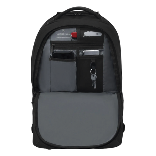 Mochila VX Sport EVO con Ruedas, Mango Telescópico y Correas al Hombro. Fabricada en Poliéster Negro repelente al Agua. Backpack on Wheels.
