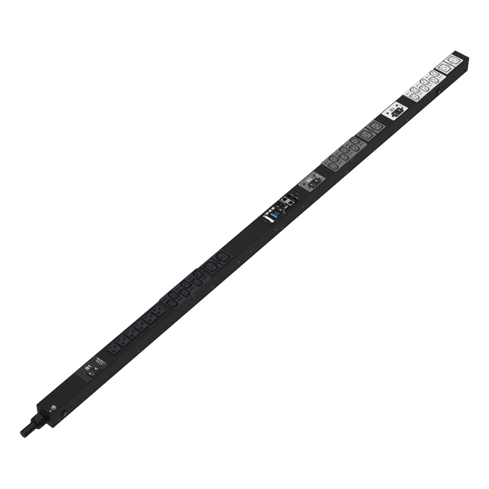 PDU G6 Monitoreable (MI) para Distribución de Energía, Enchufe de Entrada NEMA L21-30P, Con 18 Salidas C13, 6 x C19, y 6 x 5-20R, de Instalación