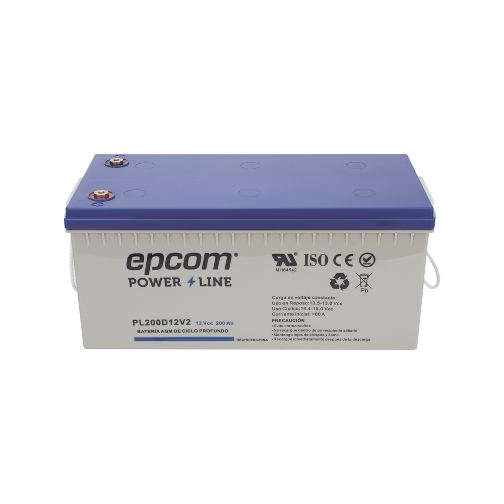 Batería de respaldo 12 V 200 Ah AGM | Certificada UL94-HB Retardo a la flama básica | Ciclo profundo | Para uso en aplicaciones fotovoltaicas y de