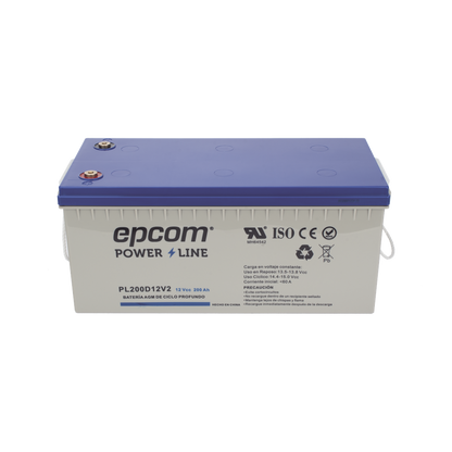Batería de respaldo 12 V 200 Ah AGM | Certificada UL94-HB Retardo a la flama básica | Ciclo profundo | Para uso en aplicaciones fotovoltaicas y de
