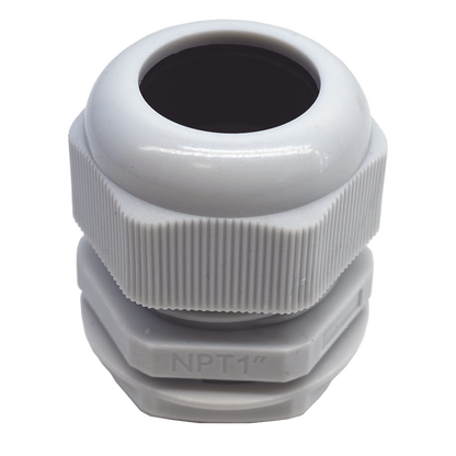 Conector Plástico Blanco Tipo Glándula para Rosca NPT 1"