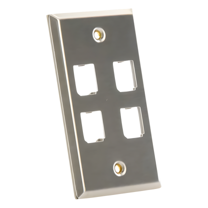 Placa de Pared Vertical, de Acero Inoxidable, Salida Para 4 Puertos Mini-Com