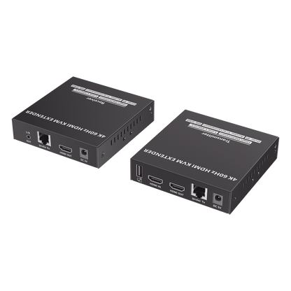 Kit Extensor KVM (HDMI y USB) hasta 120 metros | Transmite el Video y Controla tu DVR vía USB a distancia | Soporta resolución 4K @60Hz | Cat 6, 6a y