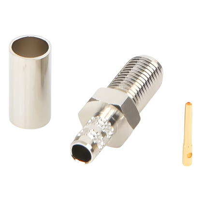 Conector SMA Hembra de Anillo Plegable para Cable RG-58/U, Niquel/ Oro / Teflón