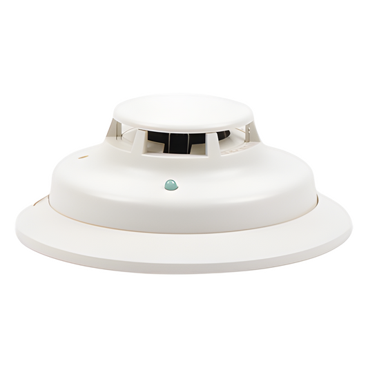 Detector fotoeléctrico de humo de 2 hilos con sensor térmico fijo a 57 grados C, para sistemas convencionales