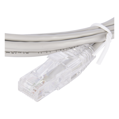 Cable de Parcheo Slim UTP Cat6 - 2 Metros (6.56 Pies) Gris Diámetro Reducido (28 AWG)