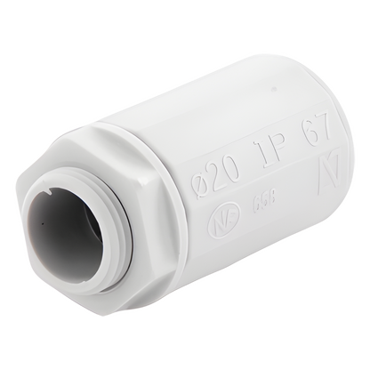 Conector de tubería rígida a caja (Racor), PVC Auto-extinguible, de 20 mm