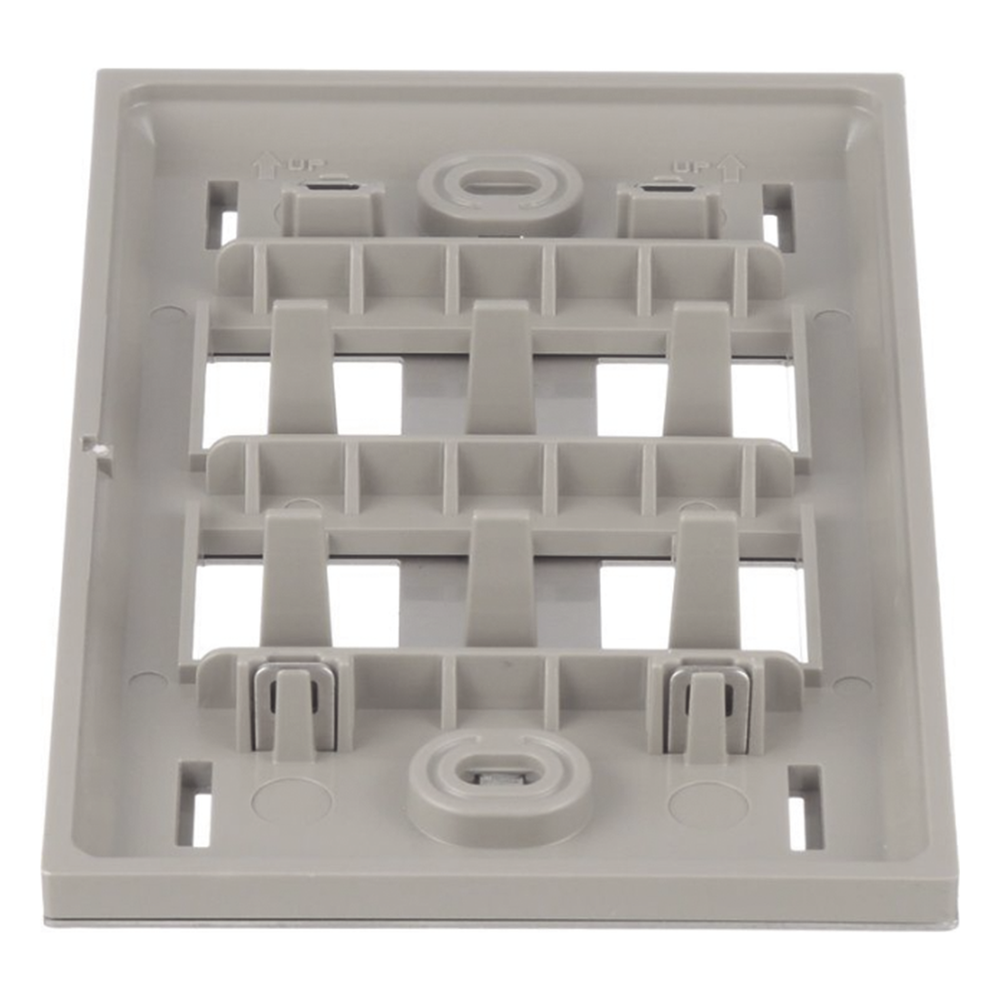 Placa de Pared Vertical, de Acero Inoxidable, Salida Para 4 Puertos Mini-Com, Con Espacios Para Etiquetas