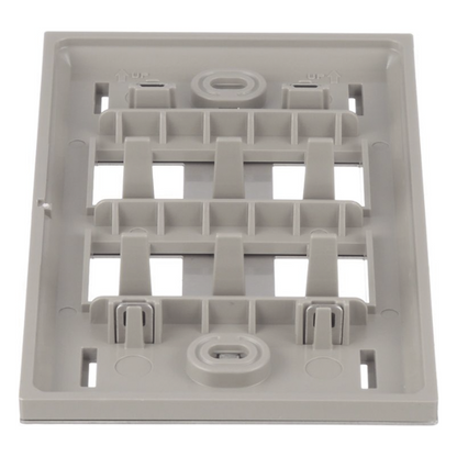 Placa de Pared Vertical, de Acero Inoxidable, Salida Para 4 Puertos Mini-Com, Con Espacios Para Etiquetas