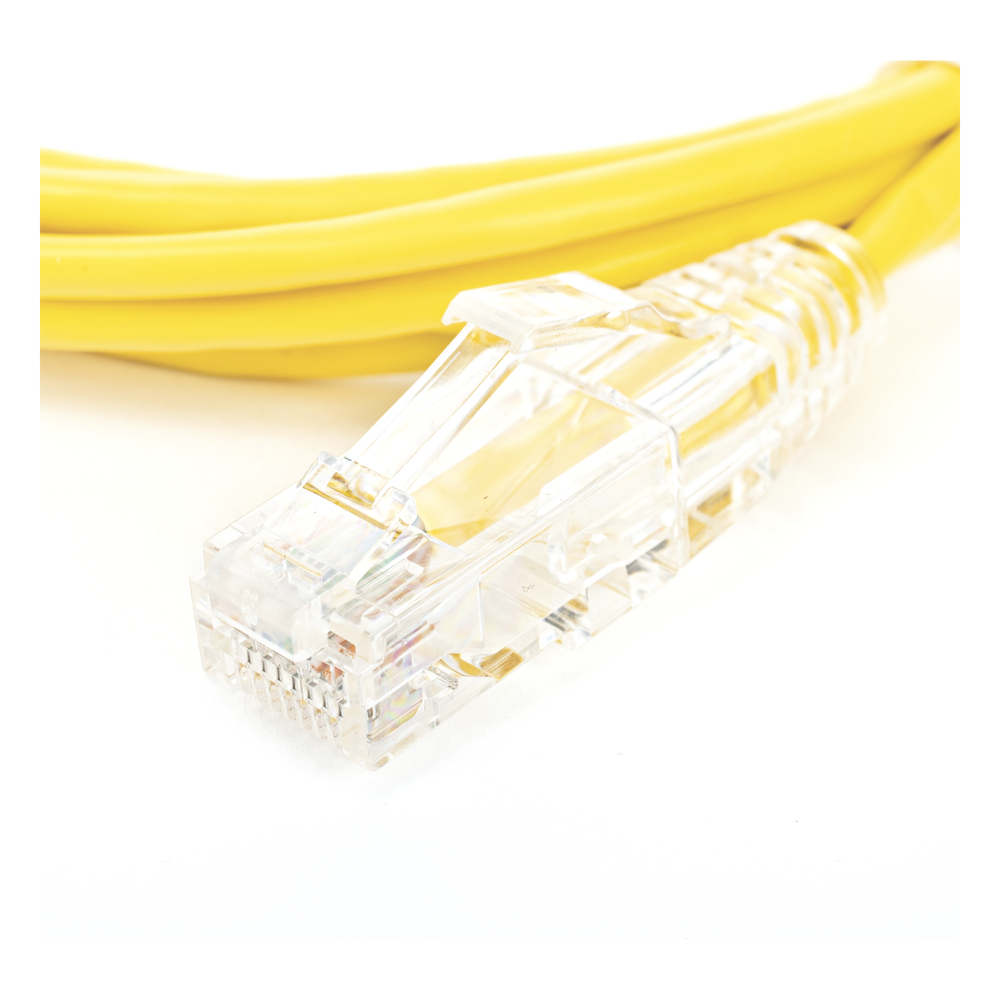 Cable de Parcheo Slim UTP Cat6 - 1.5 Metros (4.92 Pies) Amarillo Diámetro Reducido (28 AWG)