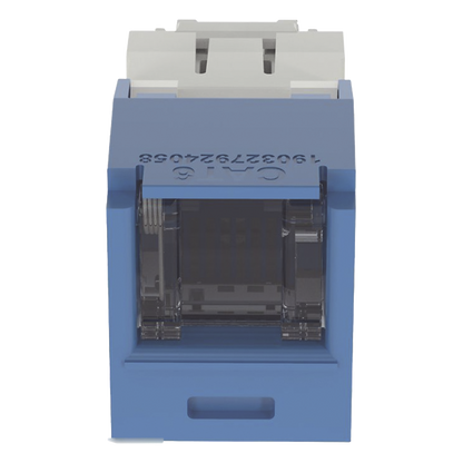 Conector Jack RJ45 Estilo TG con Ventana, Mini-Com, Categoría 6, de 8 Posiciones y 8 Cables, Color Azul