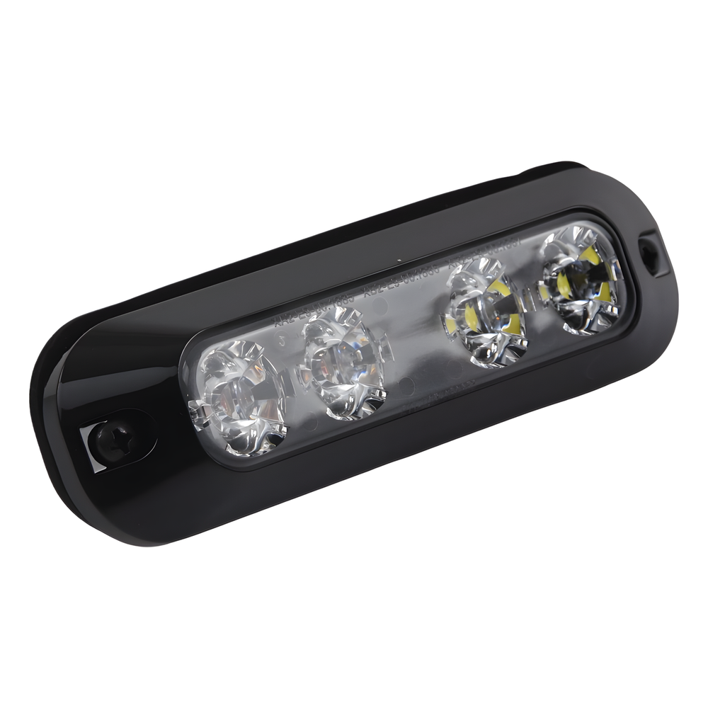 Luz Auxiliar de 4 LED, Rojo/Claro, Lente Transparente