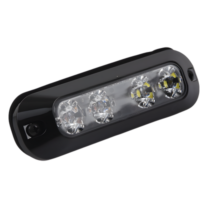 Luz Auxiliar de 4 LED, Rojo/Claro, Lente Transparente