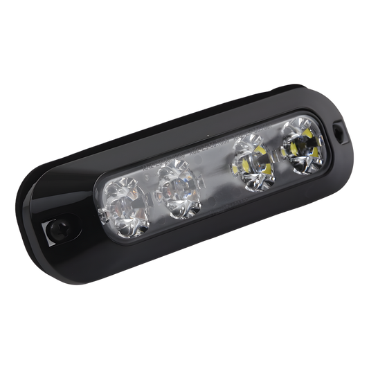 Luz Auxiliar de 4 LED, Rojo/Claro, Lente Transparente