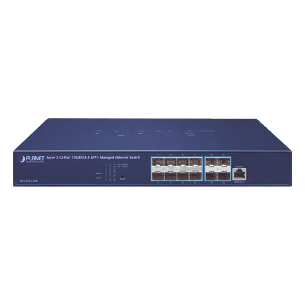 Switch Administrable Capa 3, 12 Puertos SFP+ 10G BASE-X, 1 Puerto de Consola RJ45.