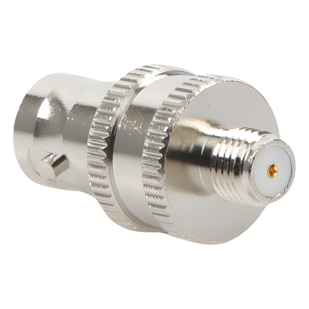 Adaptador en Línea de Conector BNC Hembra a SMA Hembra Corto / Celulares Motorola, Níquel/ Oro/ Teflón