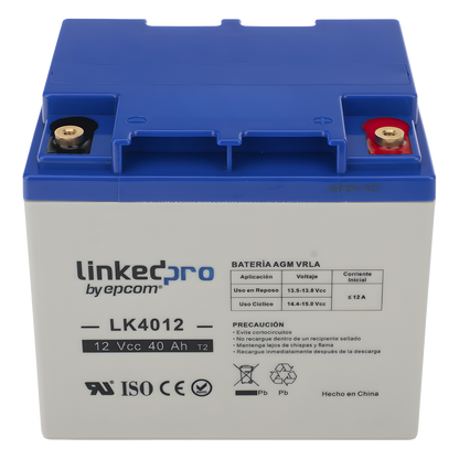 Batería de respaldo 12 V | 40 Ah | AGM | Especial para Seguridad Electrónica | UPS | Sistemas de Emergencia | Certificada UL | Vida útil 5 años |