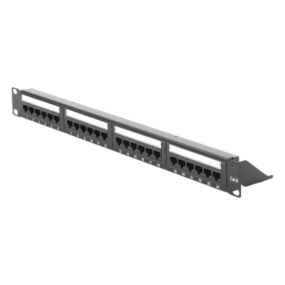 Panel de Parcheo de Impacto (110) UTP de 24 Puertos Cat6, 19 Pulgadas (48.26 cm), con Barra para Organizar Cable