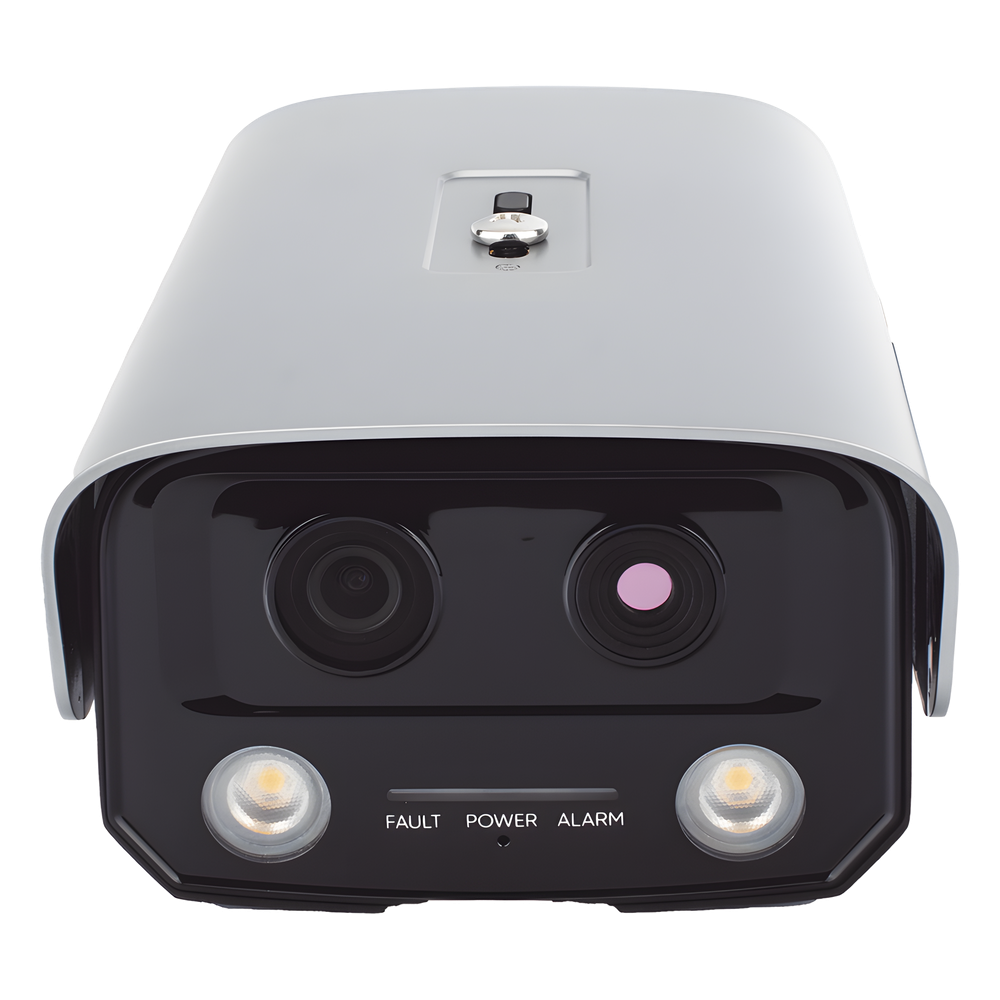 (HikFire) Cámara IP de Detección Térmica de Incendios / Detección de Llamas y Temperaturas Anormales / 4 Megapíxel (Lente Óptico) + 1 Megapíxel