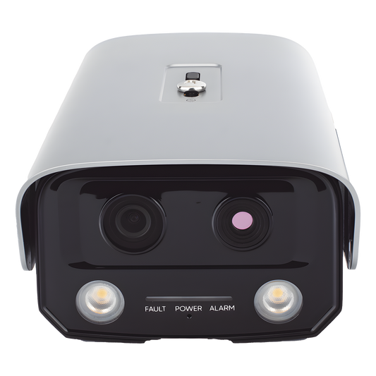 (HikFire) Cámara IP de Detección Térmica de Incendios / Detección de Llamas y Temperaturas Anormales / 4 Megapíxel (Lente Óptico) + 1 Megapíxel