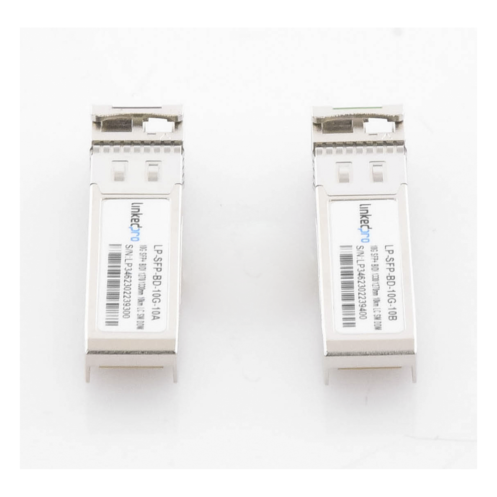 Transceptores Ópticos Bidireccionales SFP+ (Mini-Gbic) / Monomodo 1270 & 1330 nm / 10 Gbps / 10GBASE-BX / Conector LC/UPC Simplex / DDM / Hasta 10 km