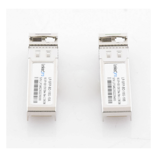Transceptores Ópticos Bidireccionales SFP+ (Mini-Gbic) / Monomodo 1270 & 1330 nm / 10 Gbps / 10GBASE-BX / Conector LC/UPC Simplex / DDM / Hasta 10 km