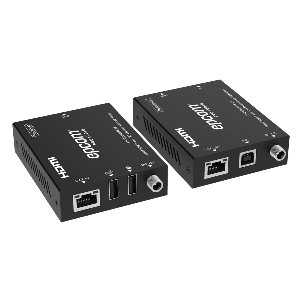 Extensor HDMI | Soporta KVM | Transmisión hasta 100 m | Cable CAT6 | 1080P@60Hz | Copia EDID automática | Sin compresión ni retraso | PoC