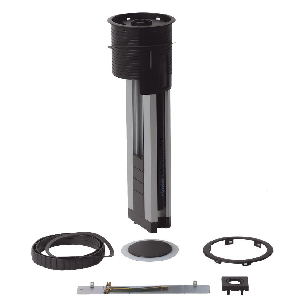 Teleblock Simon K45 para Voz, Datos, Multimedia o Contactos Eléctricos / Capacidad para 5 Módulos K45 / Apertura Automática con Tapa Abatible
