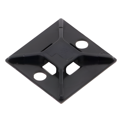 Montaje-Sujetador Para Cable de 4 vías, con Adhesivo Acrilico, 25.4 x 25.4mm (1in x 1in), Color Negro, Uso en Exterior, 1 pieza